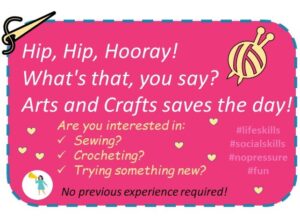 Are you interested in sewing? Crocheting? Something new? No previous experience required